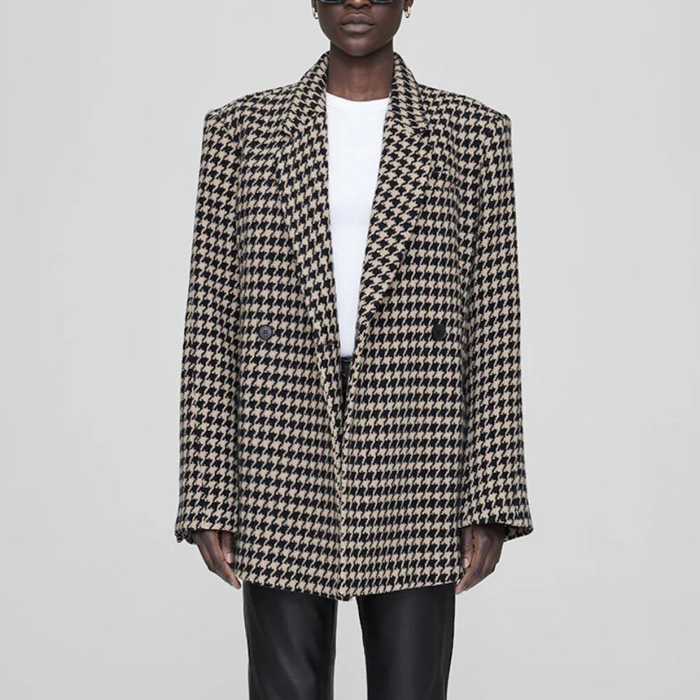 Anine Bing Kaia Blazer in Houndstooth. BRAND NEW WITH TAGS